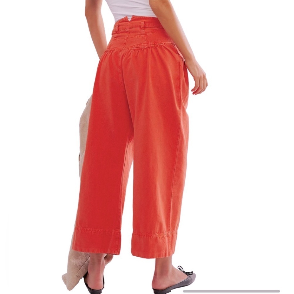 NEW FREE PEOPLE - Sweet Talk Chino Pants in Orange - Picture 2 of 9